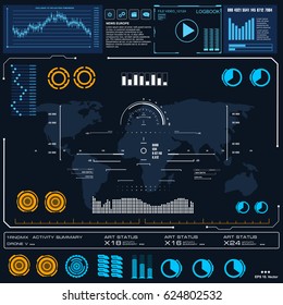 Futuristic blue virtual graphic touch user interface