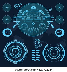 Futuristic blue virtual graphic touch user interface