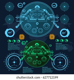 Futuristic blue virtual graphic touch user interface