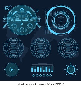 Futuristic blue virtual graphic touch user interface