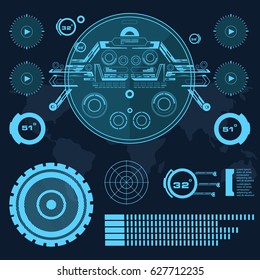 Futuristic blue virtual graphic touch user interface