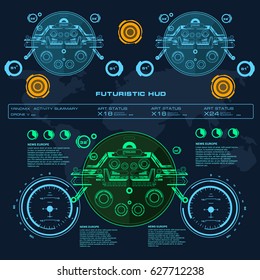 Futuristic blue virtual graphic touch user interface