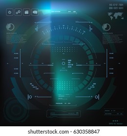 Futuristic blue virtual graphic touch user interface