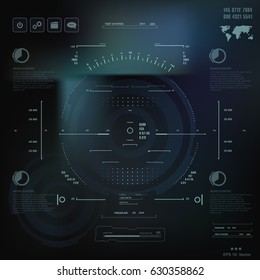 Interfaz de usuario táctil gráfico virtual azul futurista