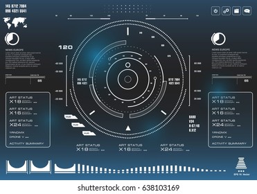 Futuristic blue virtual graphic touch user interface