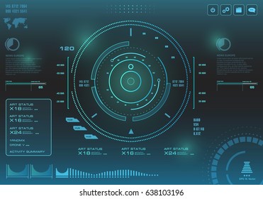 Futuristic Blue Virtual Graphic Touch User Interface