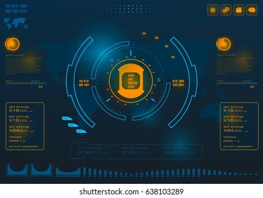 Futuristic blue virtual graphic touch user interface