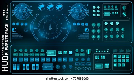 Futuristic blue virtual graphic touch user interface, target