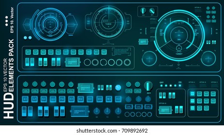 Futuristic blue virtual graphic touch user interface, target