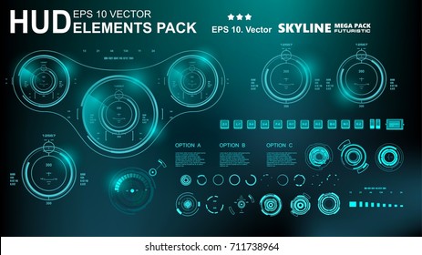 Futuristic blue virtual graphic touch user interface, target