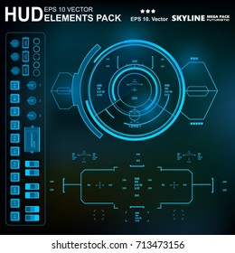Futuristic blue virtual graphic touch user interface, target