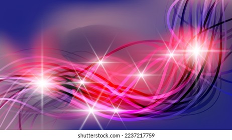 Futuristic blue-pink background. A chaotic interweaving of translucent stripes, flashes of light, mixing colors. Template for your projects. Vector.