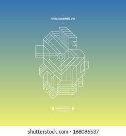 Futuristic blueprint on gradient background. 4 of 10. EPS10.