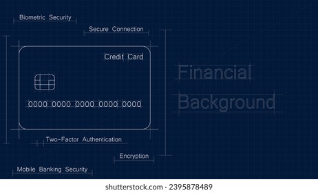 Futuristische Design-Technologie-Kreditkarten-Hintergrund, ideal für Projekte im Bereich Fintech, digitale Transaktionen und innovative Finanztechnologie.