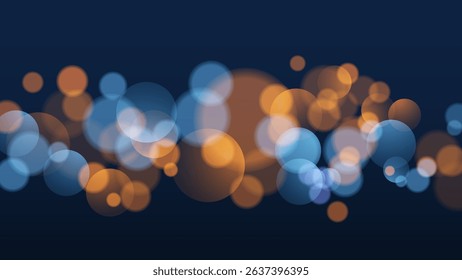 Futuristic bokeh lights. Abstract light effect. Blurred circle shapes. Vector illustration.