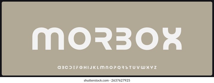 Futuristic bold vector font. Uppercase alphabet with modern and tech typography.