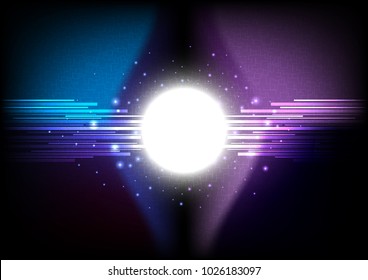Futuristic boxes with solar flare and stars, Technology abstract and communication concept, Vector illustration.