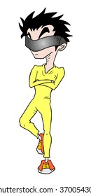 futuristic boy illustration