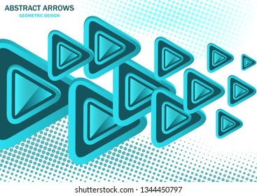 Futuristic bright glowing arrows triangles, techno background with light effects, abstract 3d technology lines on white background. Background, cover, layout, magazine, brochure, poster, website