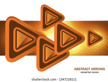 Futuristic bright glowing arrows triangles, techno background with light effects, abstract 3d technology lines on white background. Background, cover, layout, magazine, brochure, poster, website