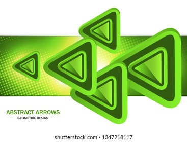 Futuristic bright glowing arrows triangles, techno background with light effects, abstract 3d technology lines on white background. Background, cover, layout, magazine, brochure, poster, website