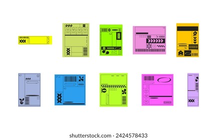 Futuristic Brutalist Sticker Element Set