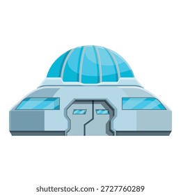 Futuristic building featuring a glass dome and metal walls, evoking advanced architectural design
