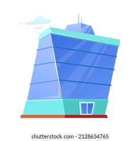 Futuristic building - flat design style object on white background