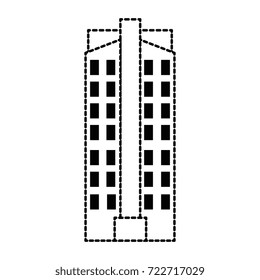 futuristic building isolated icon
