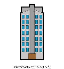 futuristic building isolated icon