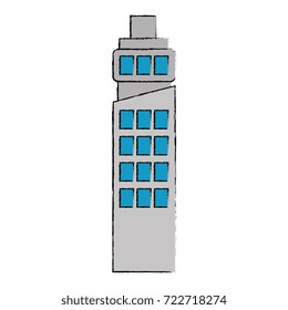 futuristic building isolated icon