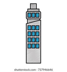 futuristic building isolated icon