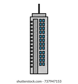 futuristic building isolated icon