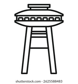 Futuristic building with round shape is standing on three legs