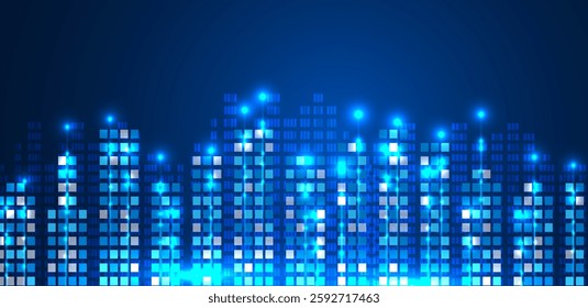 Futuristic building or smart city modern property, recent vector concept.