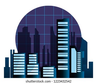 futuristic buildings cityscape urban modern