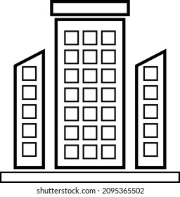 Futuristic Buildings Icon Vector Illustration