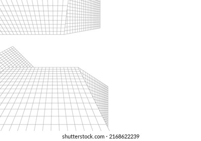 Futuristic buildings on white background vector illustration