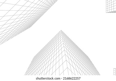 Futuristic buildings on white background vector illustration