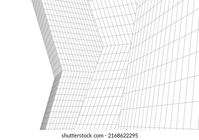 Futuristic buildings on white background vector illustration