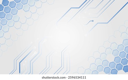 Futuristic business layout. Digital poster templates. Medical, technology, or science design. Grey vector banner design with hexagons abstract background. High tech design concept.