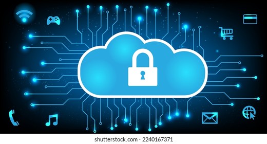 Futuristic business network concept.Cloud computing concept.circular hud connection with circuit board futuristic modern website background or cover page vector for technology and finance concept