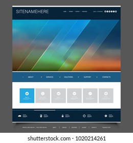 Futuristic Business Website Template Design with Abstract Blurred Background