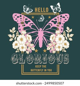 futuristic butterfly t shirt design, vector graphic, typographic poster or tshirts street wear and Urban style