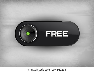 Futuristic button FREE. Vector icons.