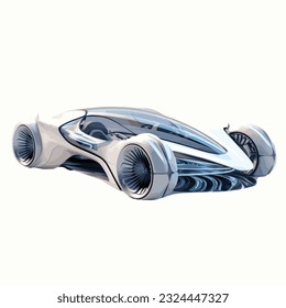 Futuristic car 3d vector illustration mockup 
