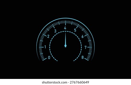 Futuristic car dashboard speedometer and fuel panel interface. Designed with clean layout, precise indicators, and futuristic automotive instrument panel style.