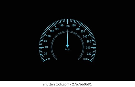 Futuristic car dashboard speedometer and fuel panel interface. Designed with clean layout, precise indicators, and futuristic automotive instrument panel style.
