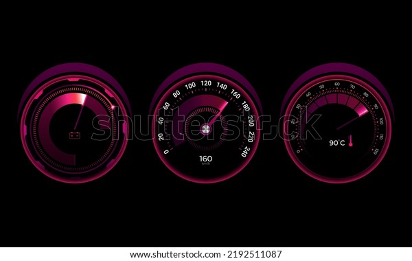 Futuristic car speedometer\
gauge dial