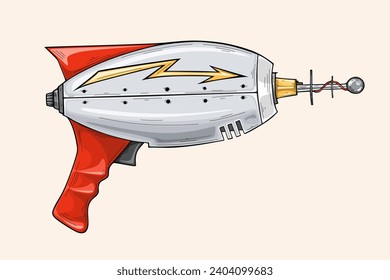 Futuristic Cartoon blaster pistol vector illustration